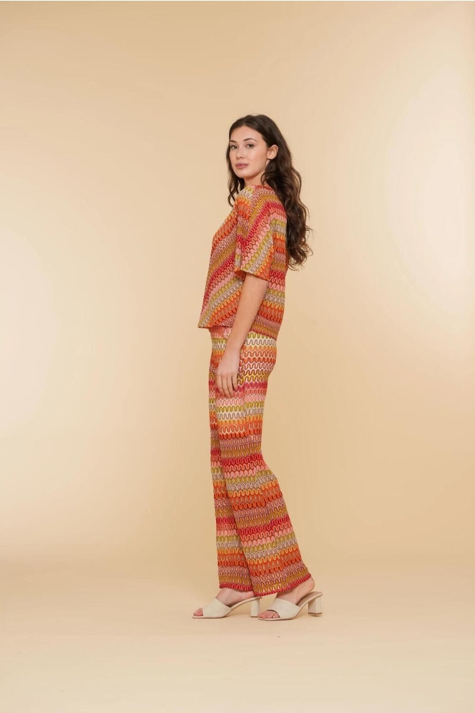 PANTS ZIGZAG 41363 60 000705 - stone/pink/orange